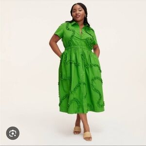 Kate Spade x Target Green Ribbon Short Sleeve Midi Shirtdress size M NWT